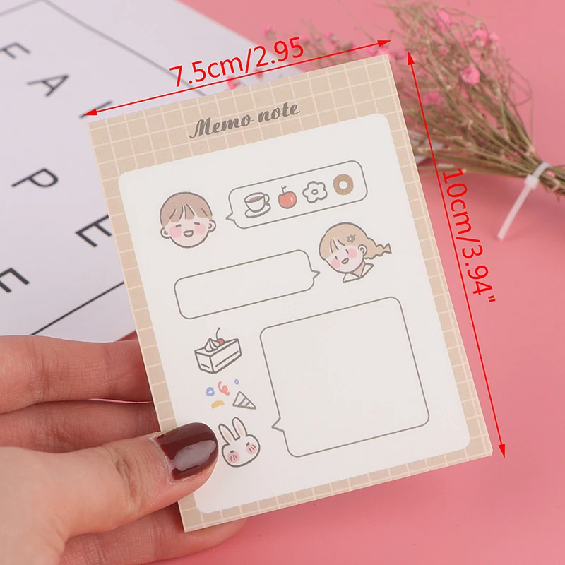 

50 Sheet Cute Memo Pad Stationery Notebook Sticky Notes Bookmark Planner Sticker