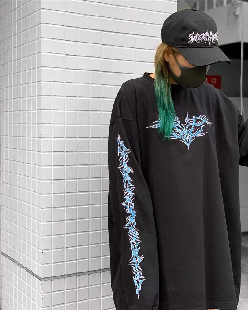 

VETEMENTS Totem Logo T Shirt Men Women 1:1 High Quality Oversize VTM Top Tee Skateboard Vetements Long Sleeve T-Shirt