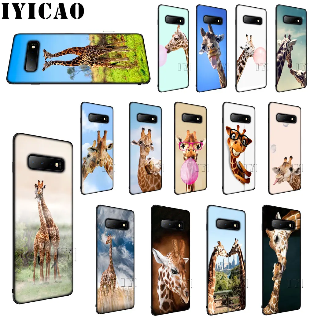IYICAO износ очки Жираф Мягкий силиконовый чехол для samsung S6 S7 S8 Edge S9 S10 Plus S10e