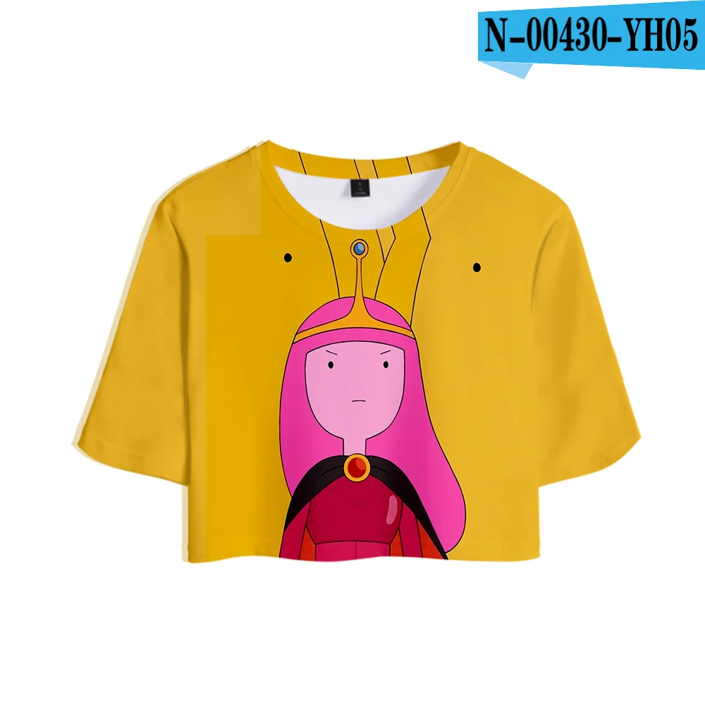 picture color Adventure Time Print Midriff-baring футболка сексуальная женская модная популярная Повседневная футболка Harajuku короткий рукав горячая распродажа - Цвет: picture color