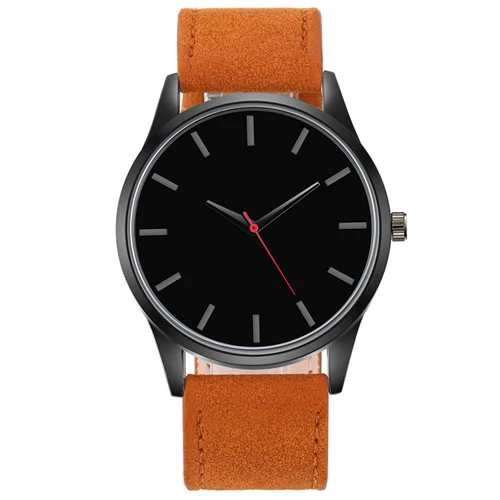Black Dial Brown Новинка, роскошные Брендовые мужские спортивные часы, мужские кварцевые часы, мужские армейские военные кожаные Наручные часы, мужские часы - Цвет: Black Dial Brown