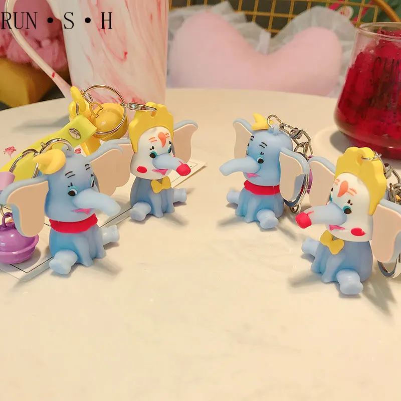 LOVELY CARTOON GLUE DUMBO FIGURINE KEYCHAIN KOREAN VERSION STYLE FEMALE CREATIVE DIY MANUAL GIFT COUPLES ORNAMENTS ON - Прикольный брелок с фигуркой Дамбо в стиле корейской версии для женщин, креативный подарок для пары или орнамент для декора.