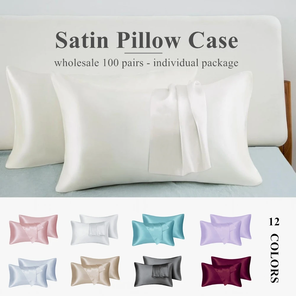 100 Pairs Silky Satin Pillow Cases King Queen Full Sizes Hot