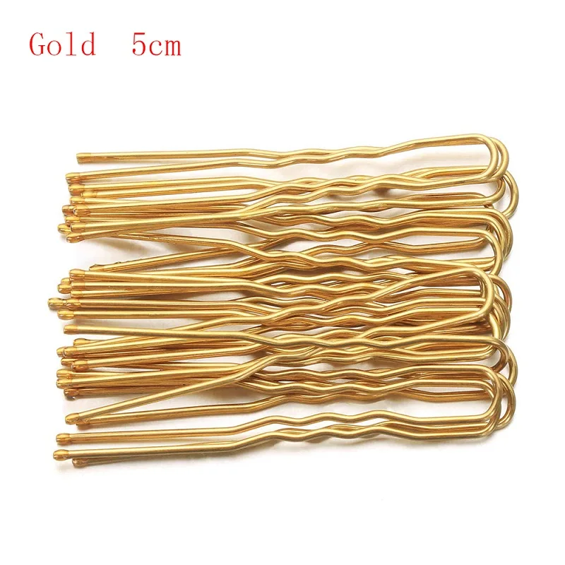 Gold 5CM Новинка, 20 шт., u-образные заколки для волос, заколки для волос, металлическая заколка, женские инструменты для моделирования, инструмент для свадебной прически, аксессуары для волос - Цвет: Gold 5CM