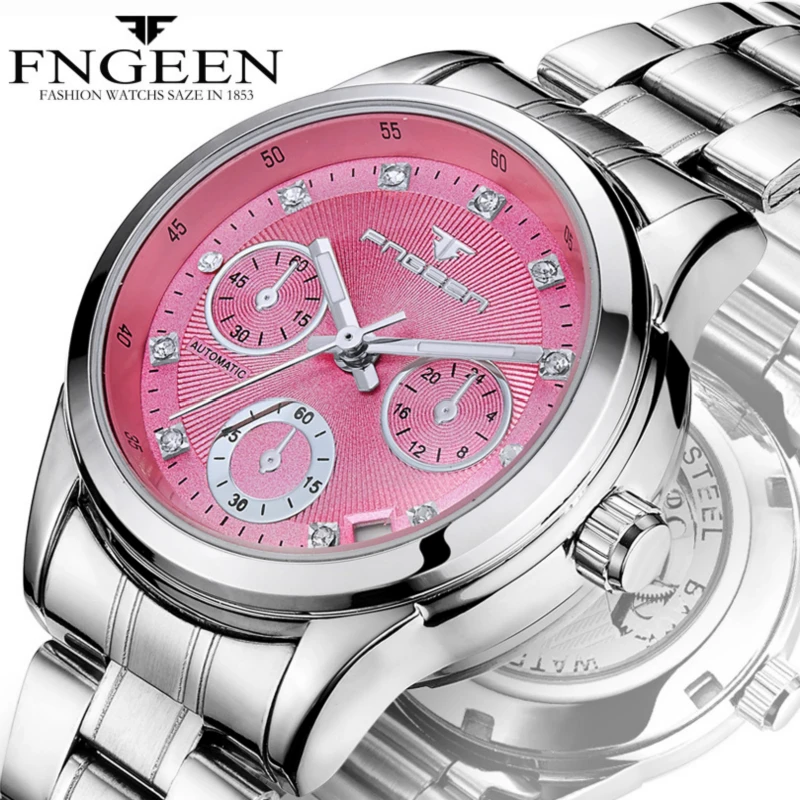 

2020 Famous Brand Women's Mechanical Watches Waterproof Automatic Ladies Calendar Hollow Fashion Watch Girls Birthday Gift Clock