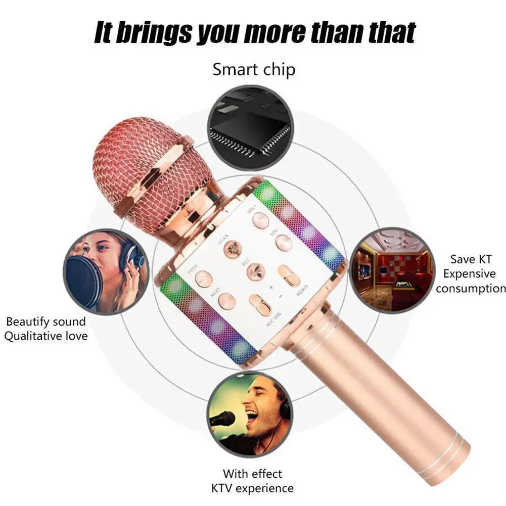 WS858 мобильный телефон беспроводной Bluetooth 4 0 микрофон ручной динамик караоке