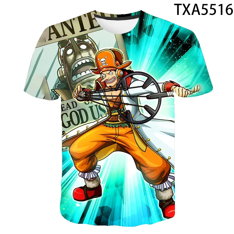 

2021 Men's T-Shirt ONE PEACE Anime 3D Printed Tshirt Men Women O-Neck Harajuku Short Sleeve Tee Kids Funny Fashion Tops