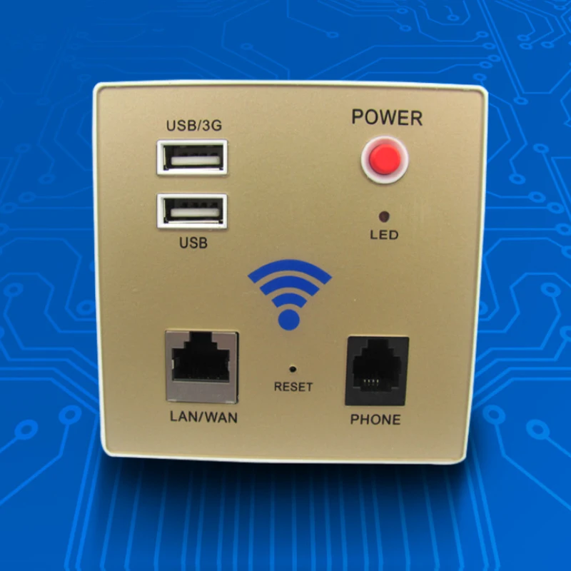 gold Тип 86 настенный встроенный умный беспроводной wifi маршрутизатор панель отель wifi покрытие 3g маршрутизатор с 2USB - Цвет: gold