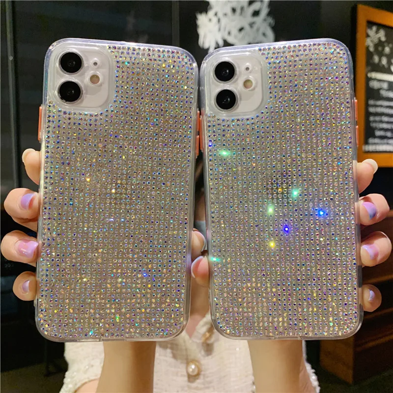 

3D Glitter Shiny Spark Diamond soft Phone Case For iPhone 11 12 Pro Max X XS MAX XR 8 7 Plus SE 2020 Rhinestone bling Back Cover