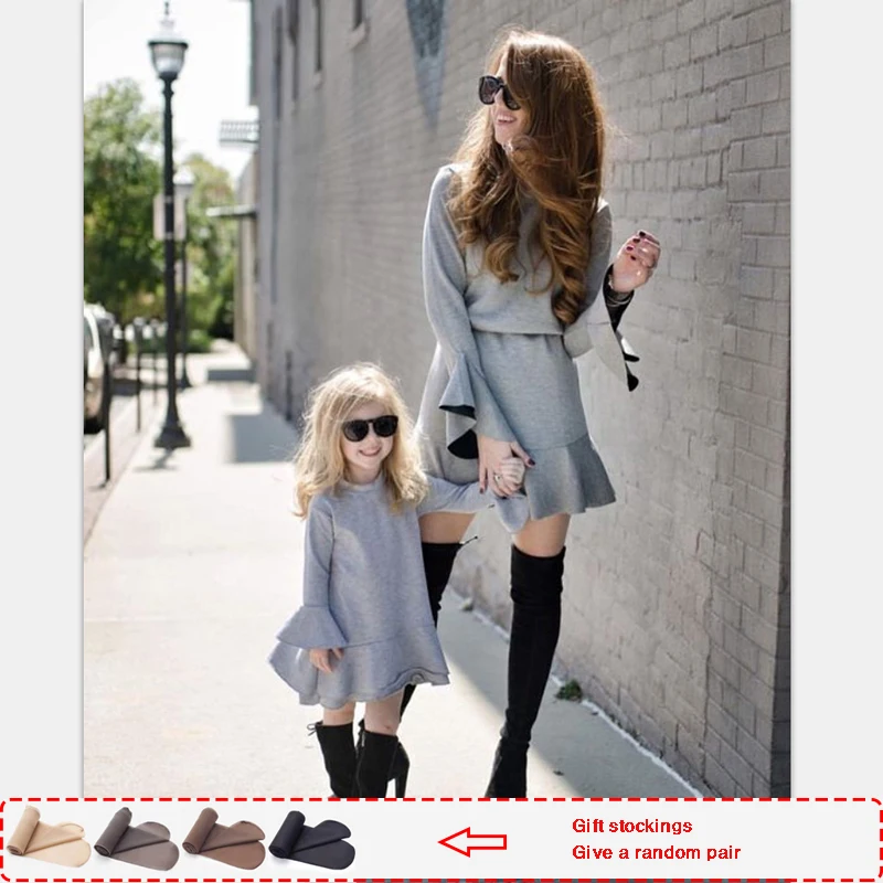 Платье для мамы и дочки однотонное | Мать ребенок