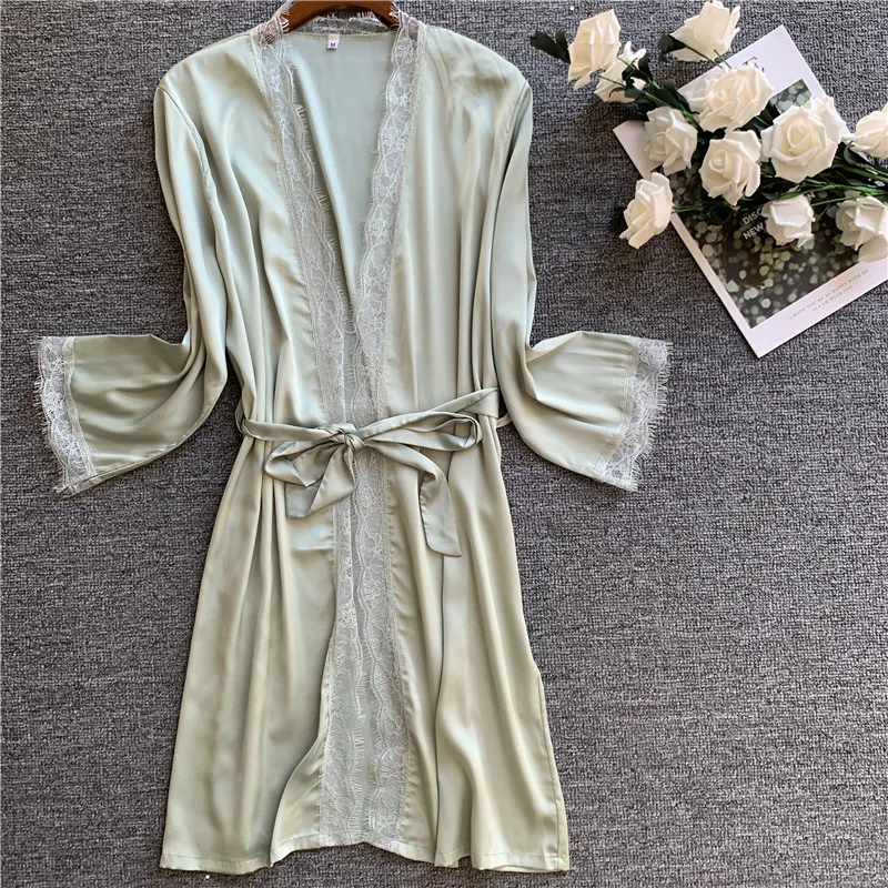 Весна-лето 2020 женские атласные шелковые ночные рубашки свободные Дамская пижама
