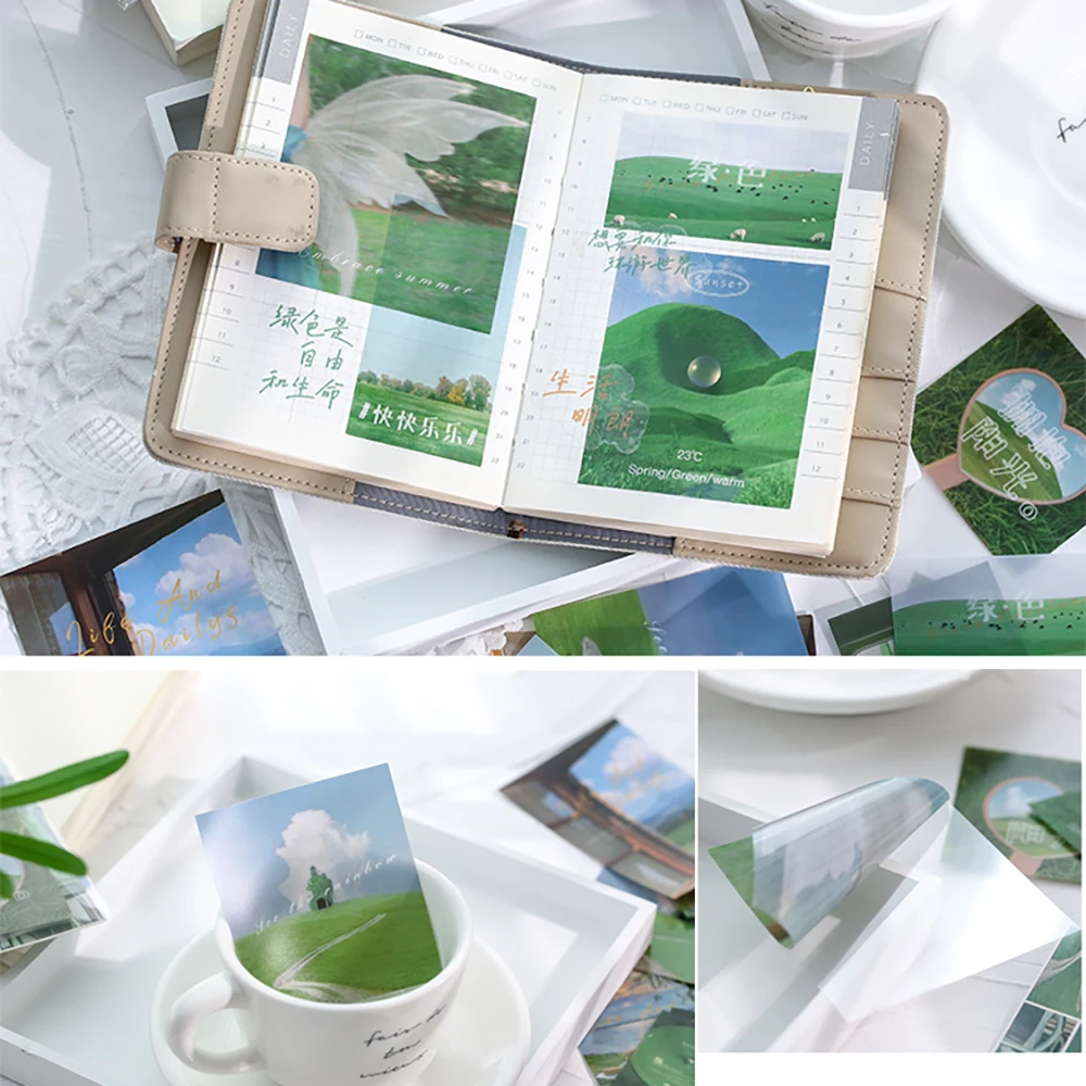 30 sheets diy mini scrapbooking stickers aesthetic paper sticker flakes stationary office accessorie art supplie for phone free global shipping