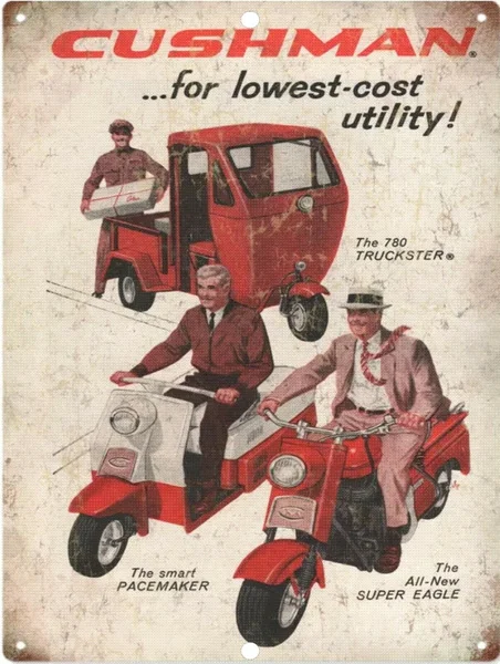 

Retro Vintage Nostalgic Cushman Scooter Super Eagle 780 Metal Tin Sign
