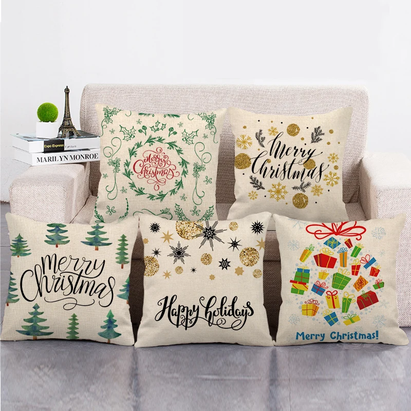

Wholesale Simple Christmas decoration10 Linen/Cotton Throw PillowCovers Couch Cushion Cover Home Decor Pillowcase