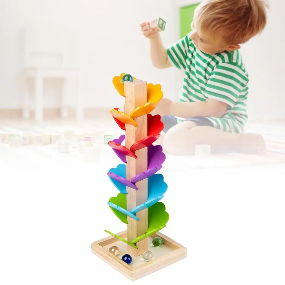 

Building Blocks Tree Toy Ball Drop Tower Fine Workmanship Home Decor Interesting Simple Operation 1 Set Wooden Tree Toy Home Dec