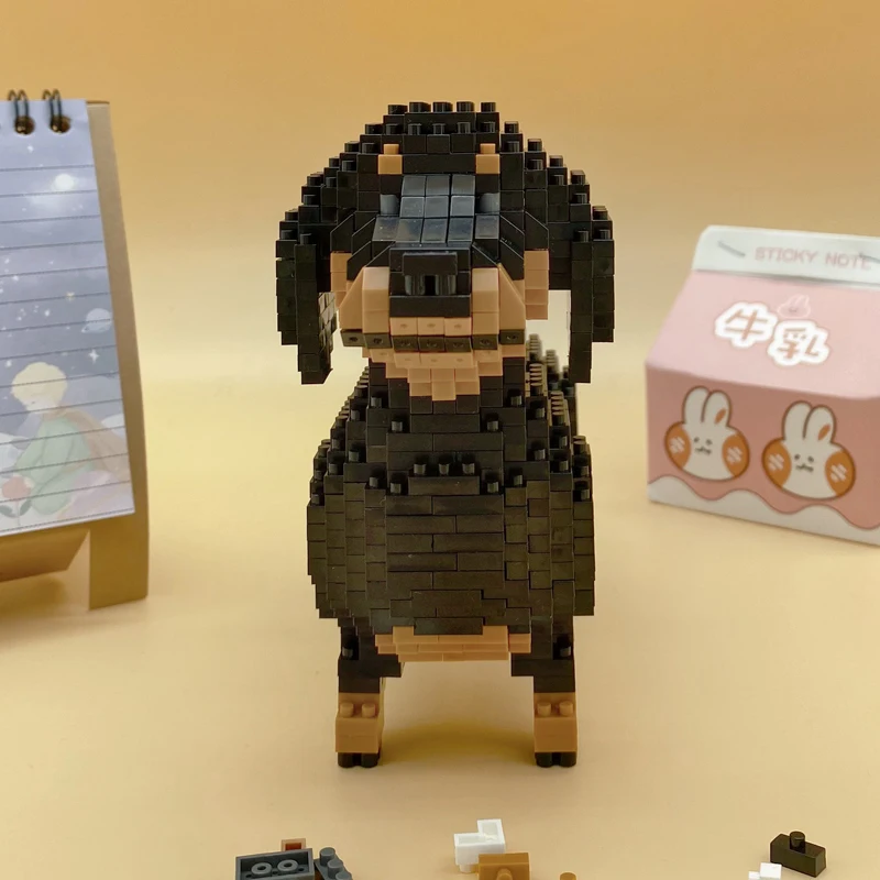 Balody 18244 мультфильм черная такса собака животное 3D модель DIY Мини Алмазные блоки
