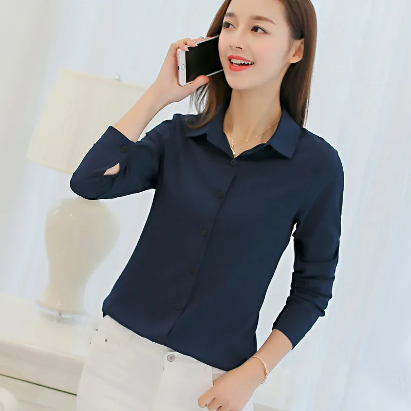 

Blouses Office Femme Fashion Shirts Blusa Long Chiffon Career Women Casual White Blouse Sleeve BIBOYAMALL Tops Women Chiffon Off