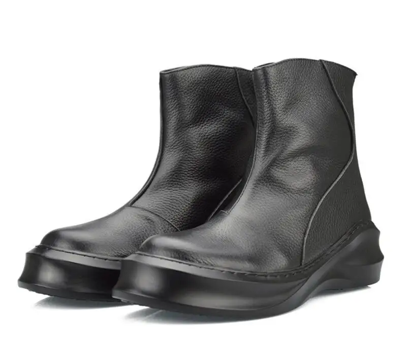 Men Autumn winter new fashion single boots zip business dress shoes high top formen 2 colour |