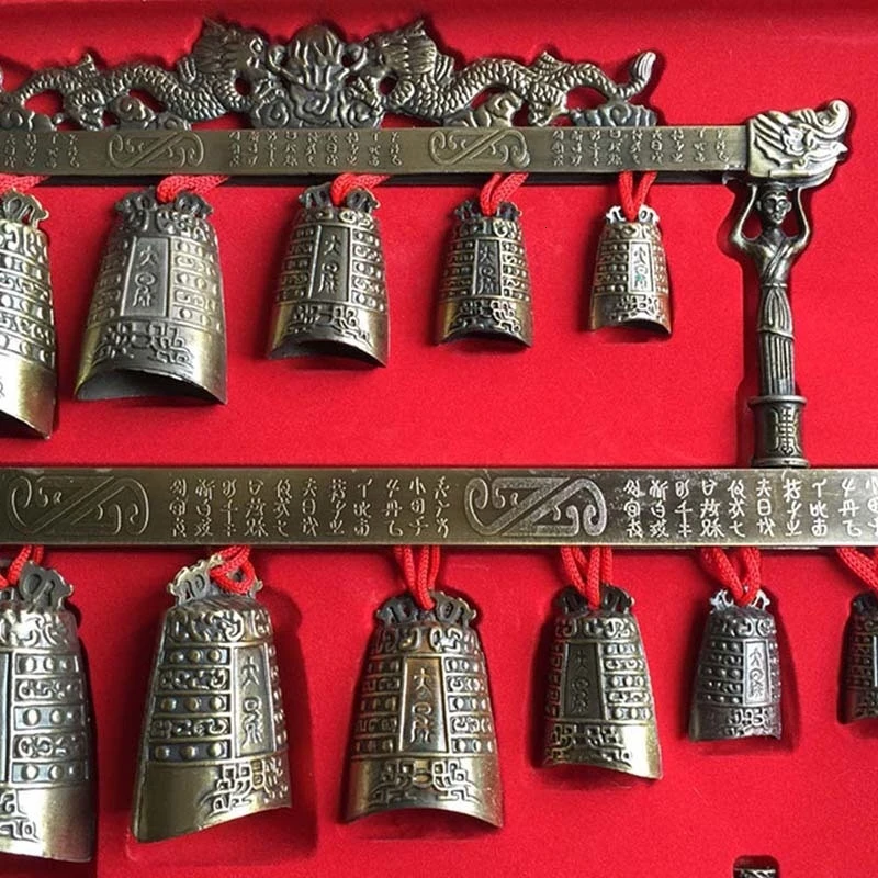Китайские колокольчики Glockenspiel, Латунные Колокольчики, бронзовые Древние китайские мини-музыкальные инструменты, китайские ручные рождественские подарки