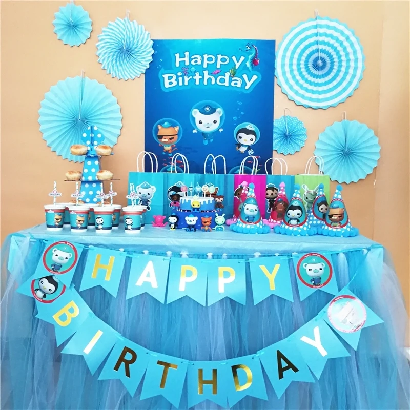 

The Octonauts Theme Party Decoration Barnacles Kwazii Peso Paper Cup Plate Hat Baby Shower Balloons Kids Birthday Party Supplies