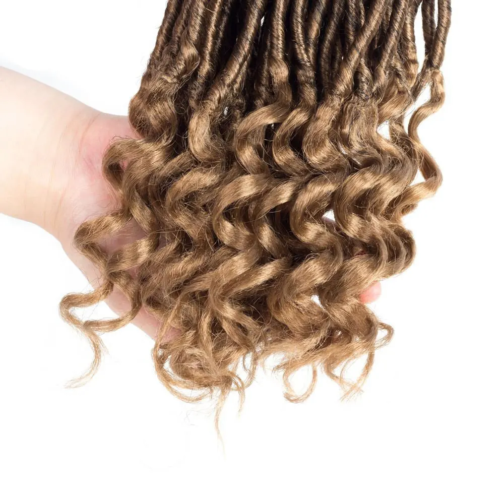 Goddess Locs вязанные крючком волосы волнистые искусственные с кудрявыми концами