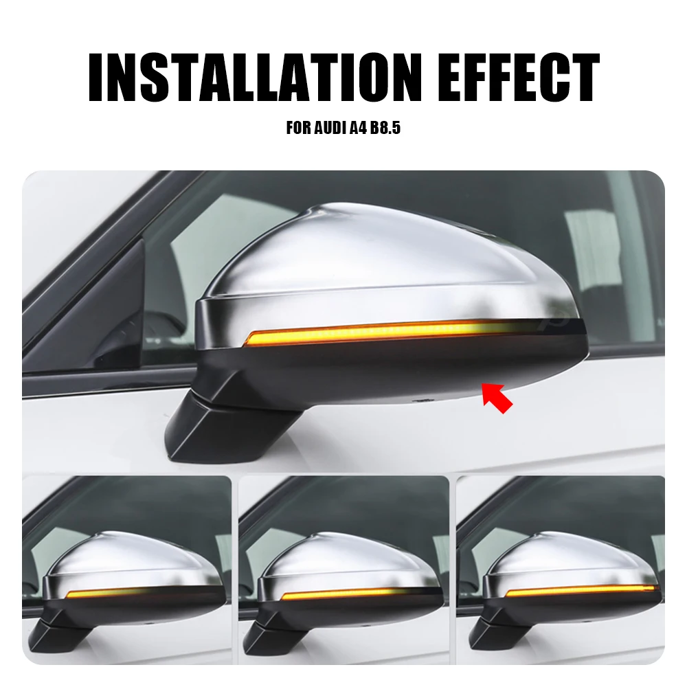 

2Pcs Turn Signal Side Indicator Blinker Lamp Wing Rearview Mirror Car Light For Audi A3 8P A4 A5 B8 Q3 A6 C6 4F S6 SQ3 A8 D3 8K