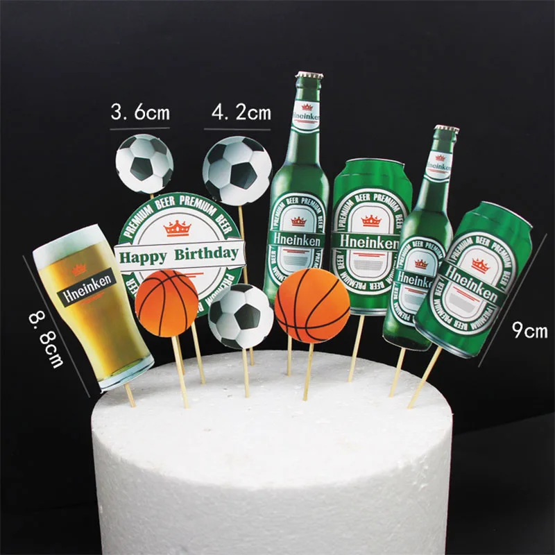 1 комплект новинка забавные топперы сделай сам для футбола баскетбола колы пива