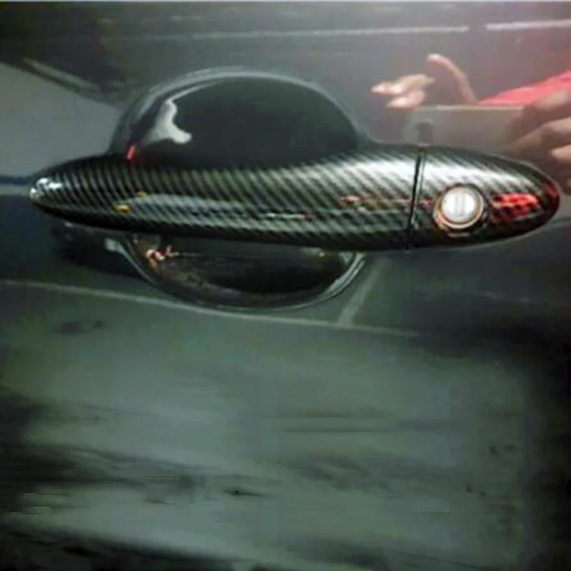 Пластиковая имитация углеродного волокна крышка дверной ручки Накладка для Kia