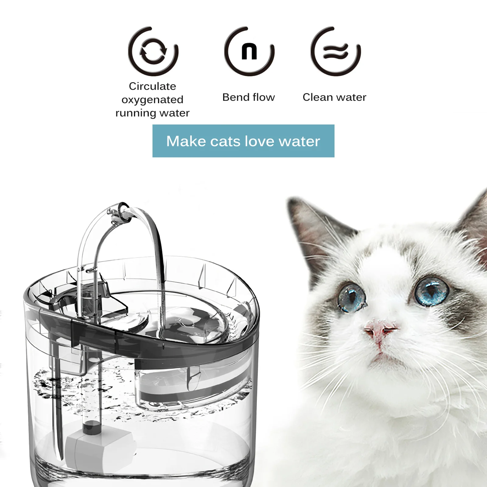 

1.6/1.8/3L Car Water Dispenser Durable Dog Fountain Cats And Dogs Silent Water Dispenser Filter Automatically Circulating Water