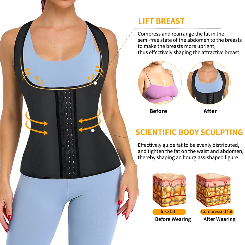 Women Waist Trainer Corset Sweat Vest Weight Loss Body Shaper Workout Tank Tops Wait shaper Slimming Belt Shapewear