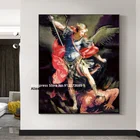 Картина маслом святого Михаила из арчангеля, портрет, холст, плакаты, принты, религиозная Настенная картина для декора гостиной