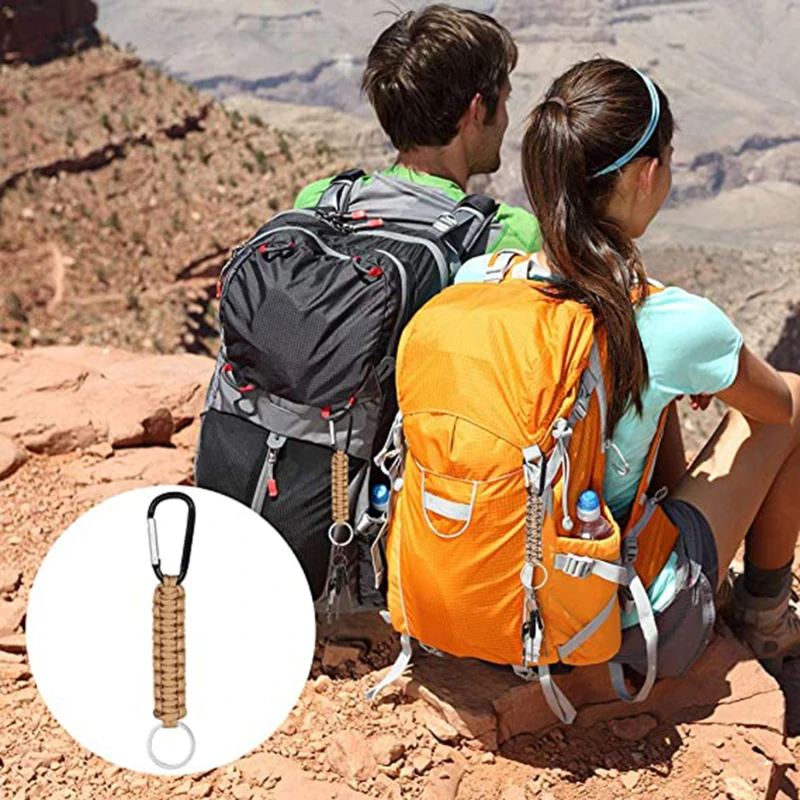

Outdoor Keychain Ring Camping Military Cord Rope Camping Survival Kit Emergency Knot Bottle Opener Tools