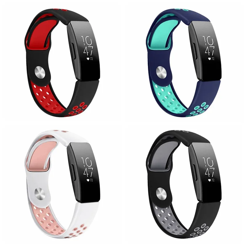 Высококачественный Браслет Inspire HR двухцветный Силиконовый ТПУ ремешок для Fitbit