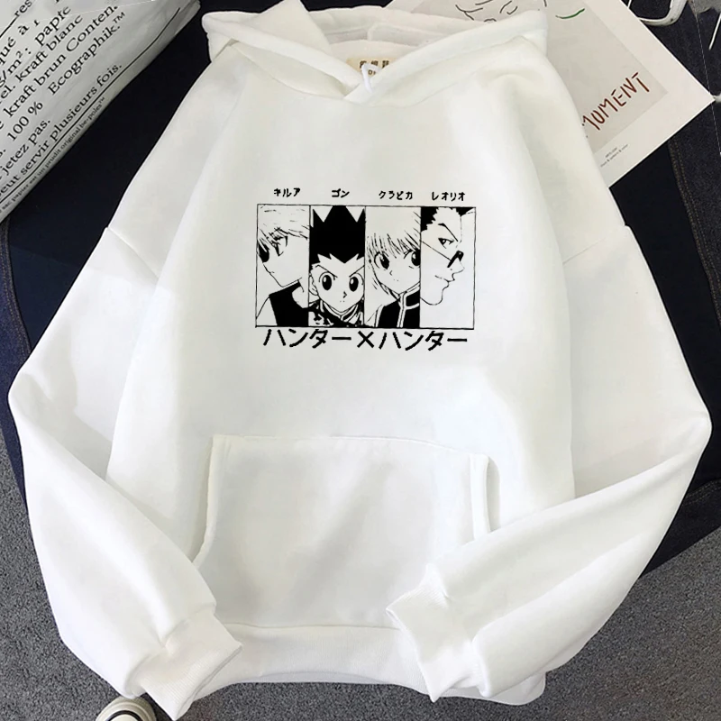 

Sweatshirts Hoodies Hunter X Hunter Kawaii Sweatshirt Killua Zoldyck Anime Manga White Hoodies Top Bluzy Tops Clothes Sweatshirt
