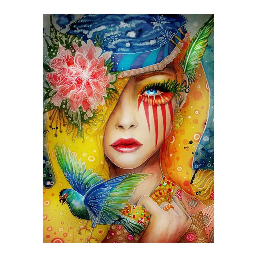 

Цветочный Женский портрет роспись бриллиантами круглый полный дрель nouveauteбыл Сделай Сам Алмазная мозаика вышивка 5D крест стежка домашнего ...
