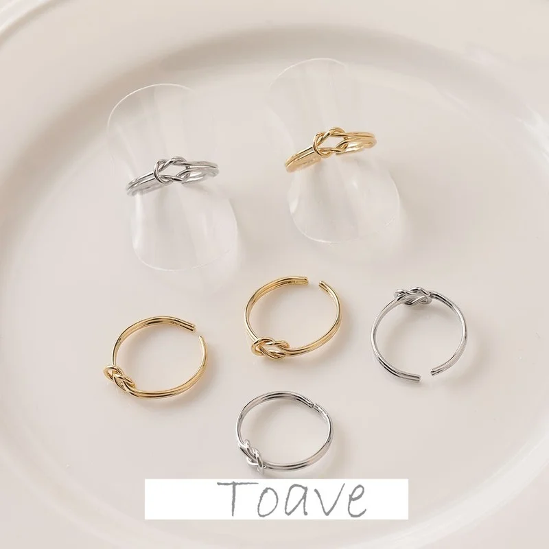

Electroplating real gold color preserving knotted open ring ring diy hand-made material accessories