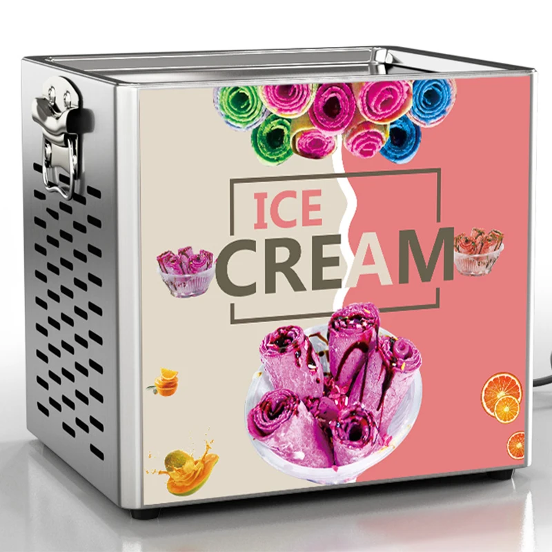 Fried Ice Cream Roll Machine 330W Stainless Steel Square Pan Fried Ice Cream Roll Maker Fried Yogurt Cream Machine