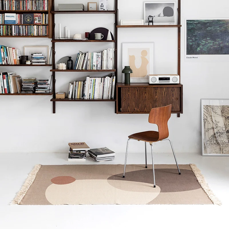 Холщовый коврик Morandi смешанных цветов продолговатый ковер с кисточками коврики