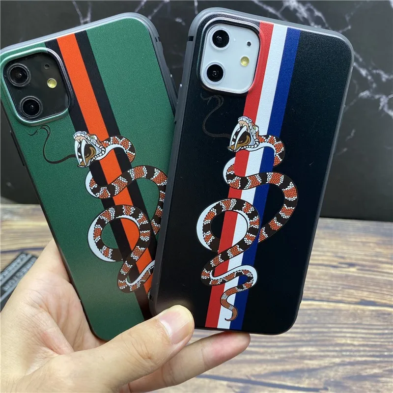 

Luxury brand GG snake soft case for iphone 12 MINI 11 pro x xs max xr 8 7 6 6s plus SE silicone phone cover coque fundas capa