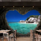 Современные Настенные 3d обои с изображением пещеры пейзажа, тканевые обои с тематикой гостиницы, дивана, визуальные обои с расширением для ресторана