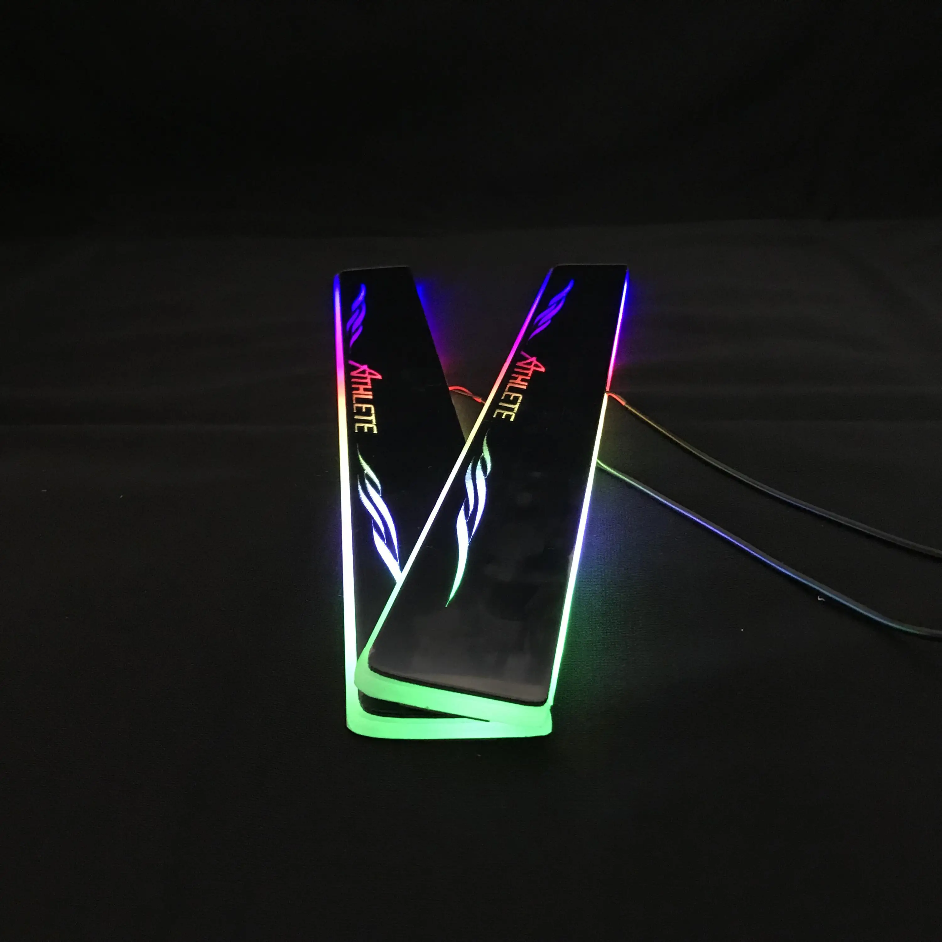 

Osmrk led moving door scuff for toyota crown athlete dynamic door sill plate flat lining overlay rgb flowing light, 2pcs