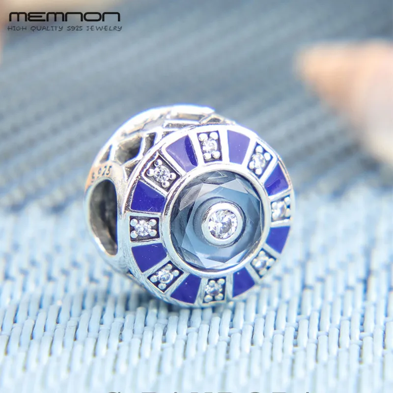 High Quality 2019 Summer Charm 925 Sterling Silver Blue Mosaic Charms enamel beads Fit bead Bracelets necklaces DIY fine Jewelry |