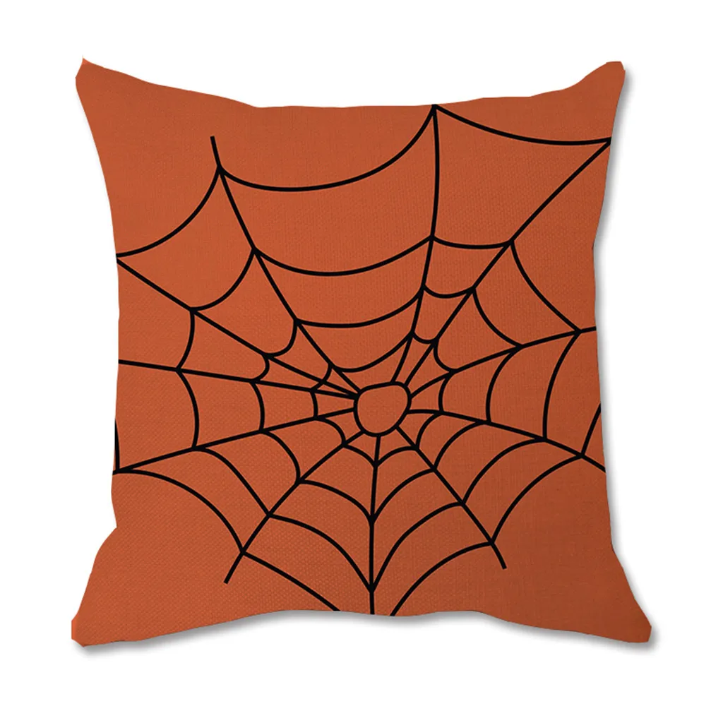 Декоративные наволочки для подушек на Хэллоуин из мягкого натурального льна с узором паутины паука для домашнего декора на диване 729 руб.