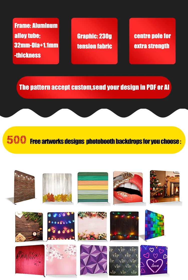 

New Design Custom DIY Pillow Backdrop Case Stretch Fabric Arch Backdrop Round Stand For Party Wedding Event Decoration