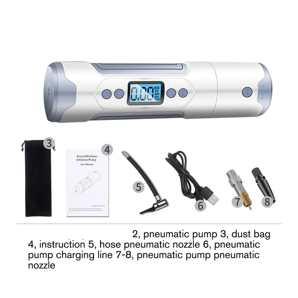 Умный беспроводной цифровой светодиодный автомобильный воздушный компрессор