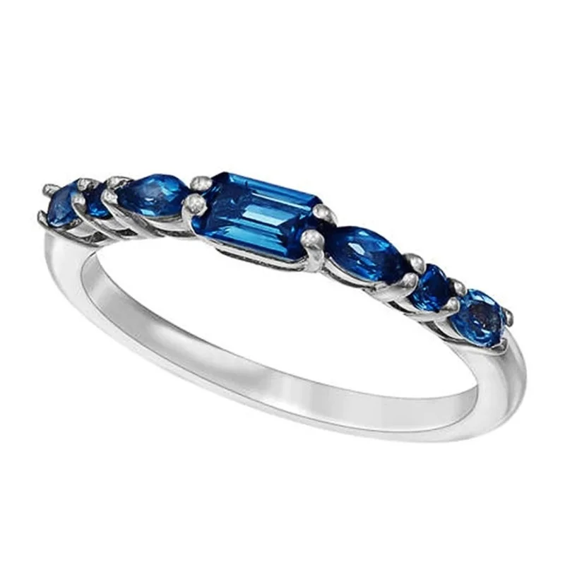 

CAOSHI Fashion Simple Rings for Women Silver Color with Blue Cubic Zirconia Delicate Accessories Engagement Party Jewelry Gift