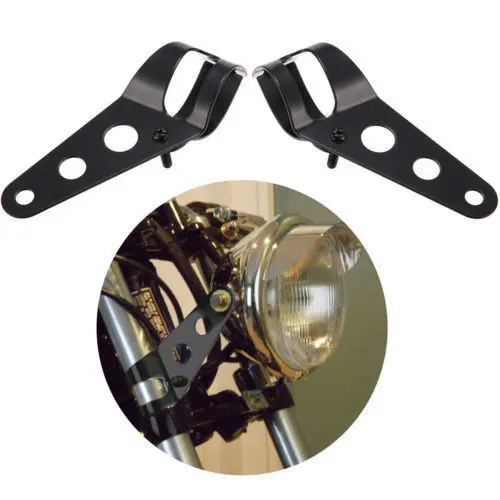 

Black Headlight Mount Brackets For Motorcycle Bobber Cafe Racer 28mm-43mm