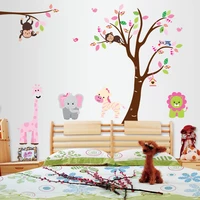 animal park small tree forest wall stickers removable wall stickers for kindergarten childrens room