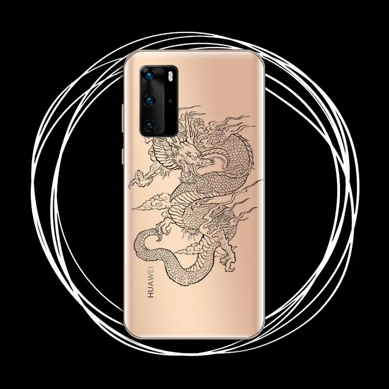 

Chinese dragon retro line Phone Case Transparent for Huawei P honor 8 10i 20 30 40 smart 2019