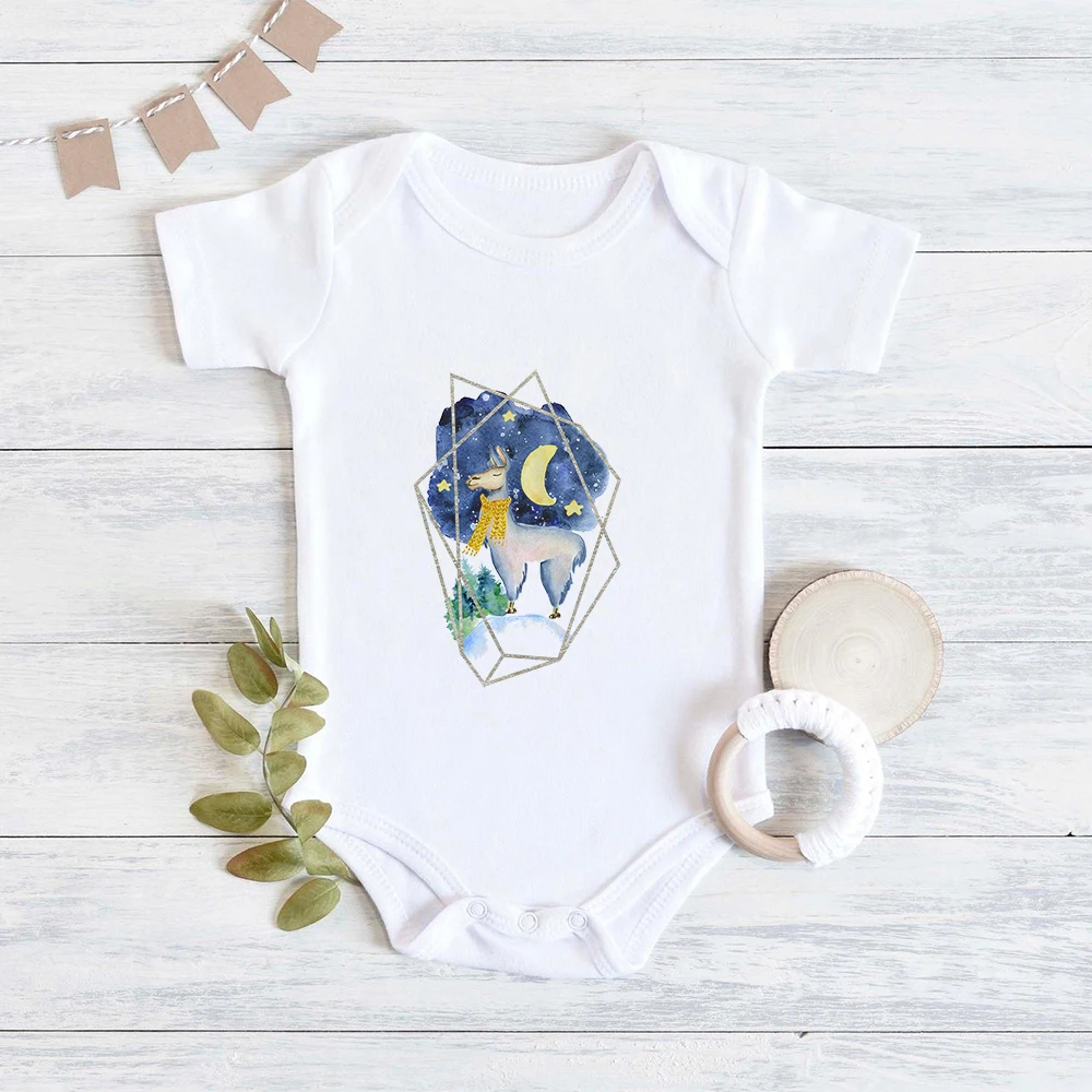 

Ropa Aesthetic Alpaca Printed Baby Clothes Oversized Summer Newborn Bodysuit Cozy Soft Baby Girl Boy One-Pieces Onesie 0-24M